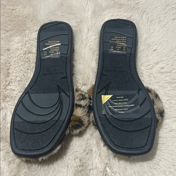 Kate Spade Fuzzy Animal Print Slippers - Picture 4 of 5